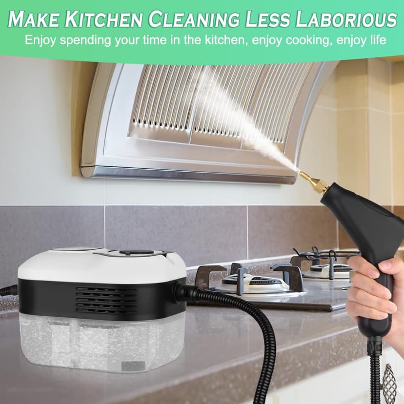 Vicloon Steam Cleaner, Handheld Steam Cleaning 2500W with 6 Speeds 4 Brush Heads, 3.5 Bar, 1200 ML Water Tank, for Cleaning Kitchen, B Year, Furniture, Car - 7
