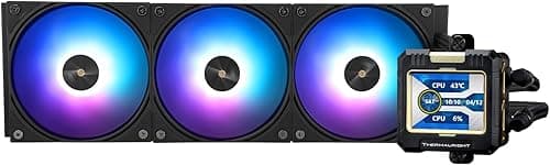 Thermalright FW 360 Noir ARGB Refroidissement à Eau pour CPU avec 3 Ventilateurs PWM, Écran LCD de Résolution 320 * 240 IPS, Refroidisseur de CPU Liquide pour PC Aio AMD/Intel : AM4/AM5/LGA1700/1851