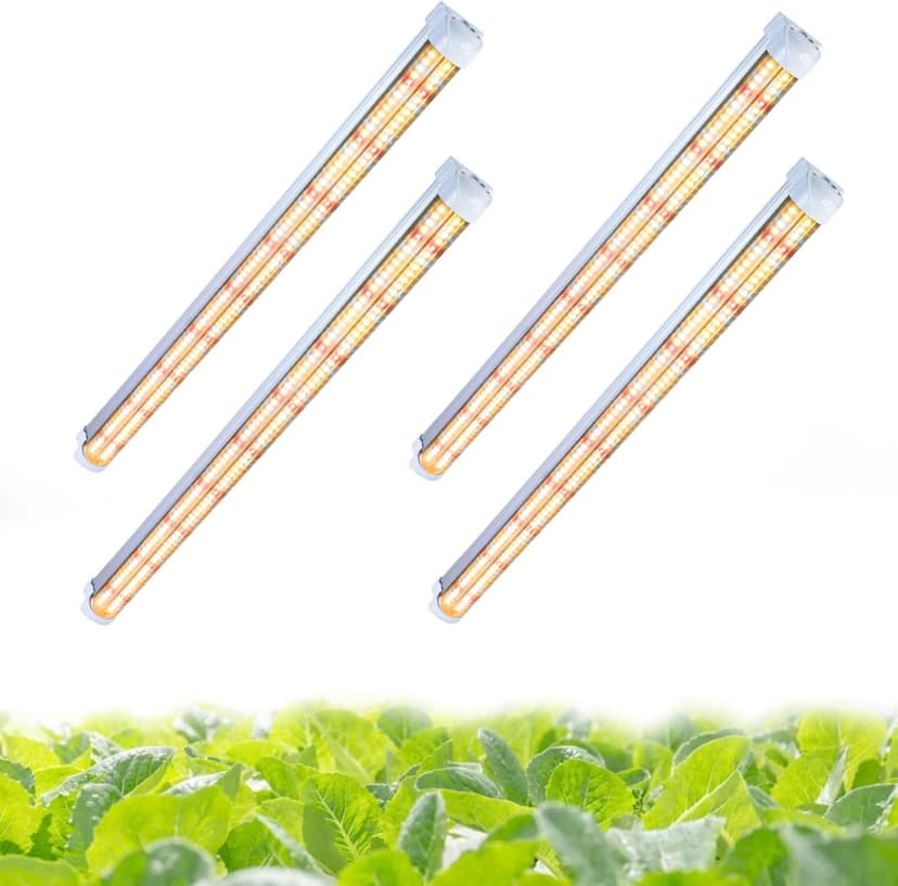 Niello Lampe de croissance 4 pièces, Lampe de culture T8 60 cm pour plantes d'intérieur, lumière du soleil à spectre complet avec 3000 K 6500 K 660 nm - 1