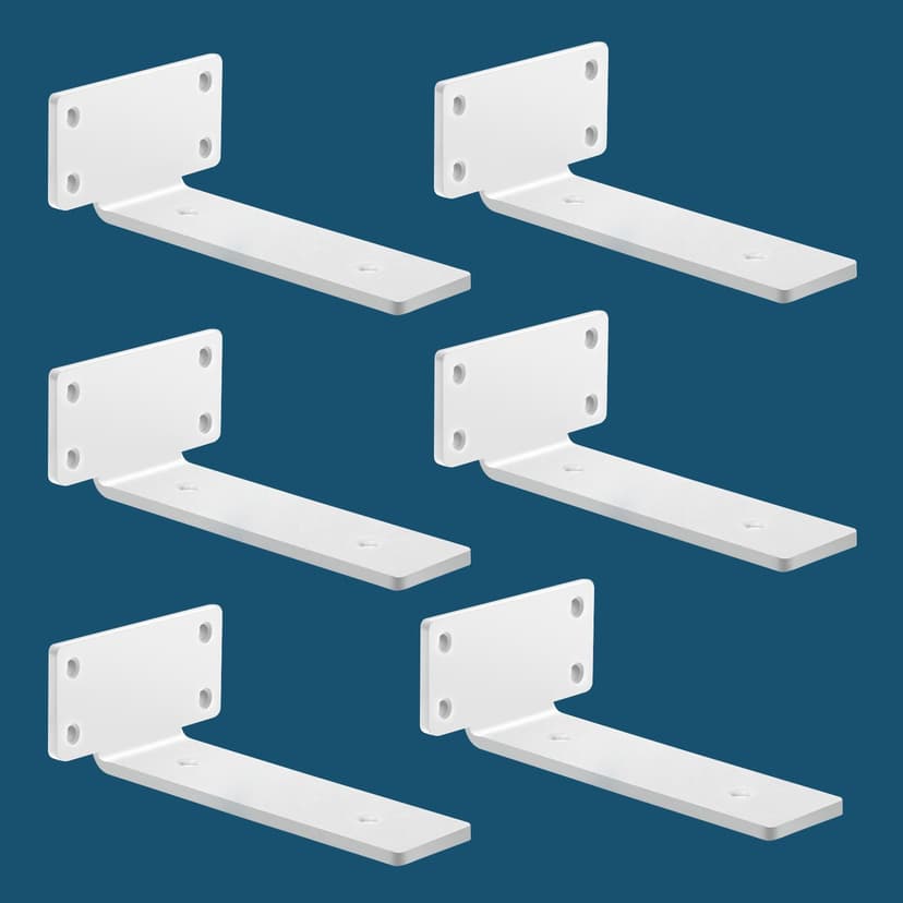 MLOQI 6pcs Shelf Carrier Shelf Bracket, White Shelf Holder of Steel Industrial Shelf Support 20cm - 1