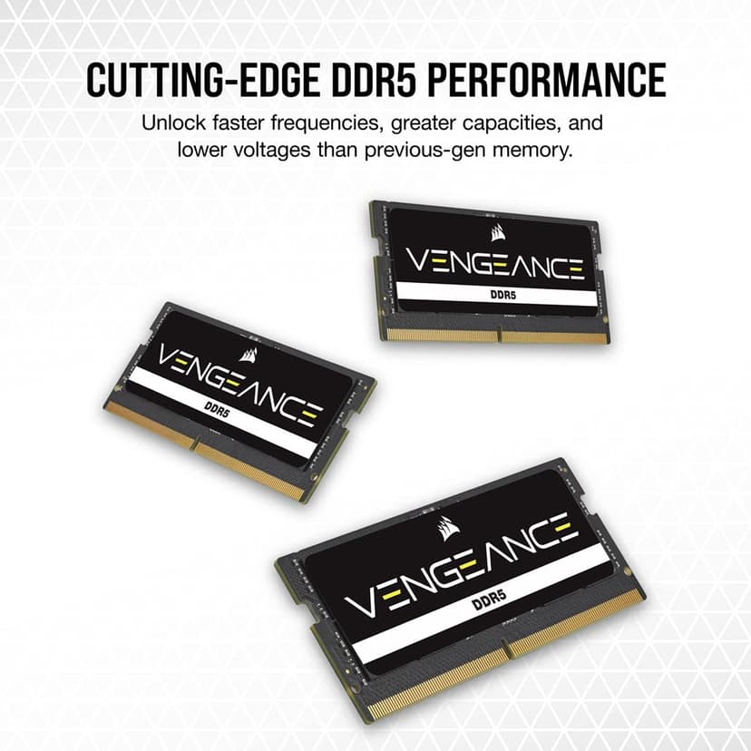 CORSAIR Vengeance SODIMM DDR5 RAM 32GB (1x32GB) 4800MHz CL40-40-40-77 1.1V Intel AMD Laptop Notebook Memory - Black (CMSX32GX5M1A4800C40) - 3
