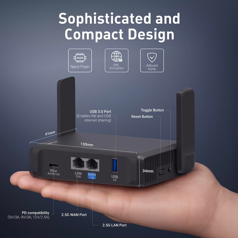 GL.iNet GL-BE3600 (Slate 7) Portable Travel Router, Pocket Dual-Band Wi-Fi 7, 2.5G Router, Wireless Access Point, VPN Mobile Wifi Routers Abroad for Modem, Mini Routers, Suitable for Hotel, Business - 5