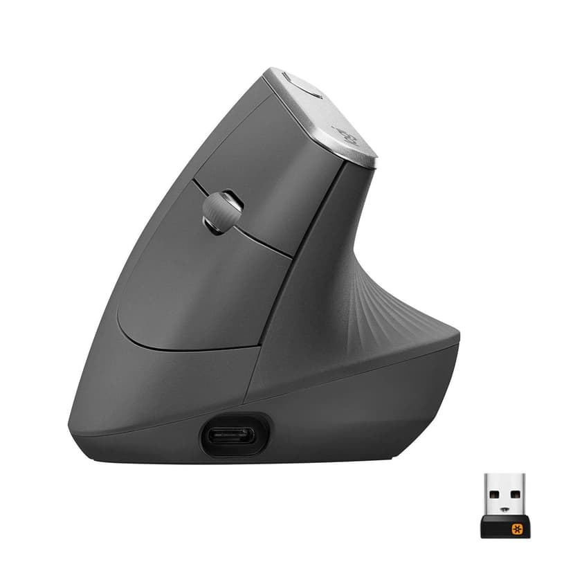 Logitech MX Vertical Ergonomic Mouse, Multi-Device, Bluetooth or 2.4GHz Wireless with USB Unifying Receiver, Mouse Pad - Studio Series, Computer Mouse Mat with Anti-slip Rubber Base, Easy Gliding - 2