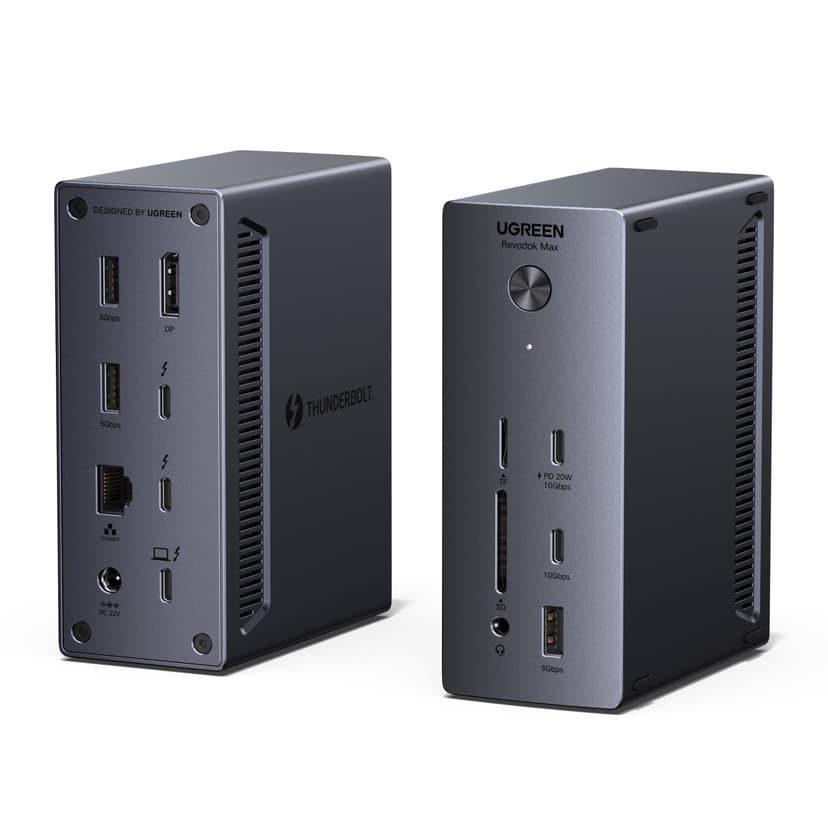 UGREEN Thunderbolt 4 Docking Station, 13-in-1 Revodok Max TB4 Dock, 3x 40Gbps TBT4, Single 8K, Dual 4K@60Hz, Up to 96W Laptop Charging, 20W USB-C, 1GbE, SD/TF for TBT4/3 MacBooks and Windows Laptops - 1