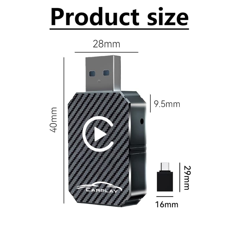 Adaptateur CarPlay Sans Fil 2026, Dongle CarPlay Sans Sil, Convertit CarPlay Filaire En Adaptateur Sans Fil Plug And Play, Compatible Avec Les Voitures à Partir De 2016 et iPhone iOS 12+ (noir) - 7