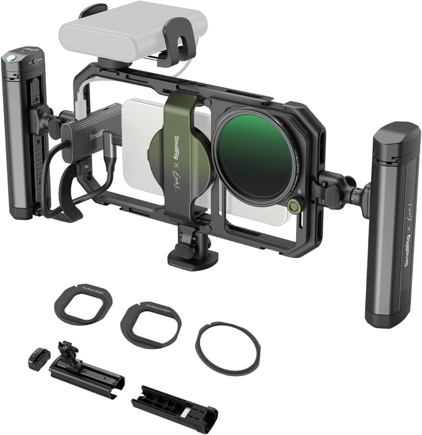 SMALLRIG x Brandon Li All-in-One Mobile Video Kit, Universal Quick Release Phone Video Rig Kit for iPhone for SamSung for Pixel, with 67mm VND Filter Wireless Rotatable Handles for M.2 SSD - 4596 - 1
