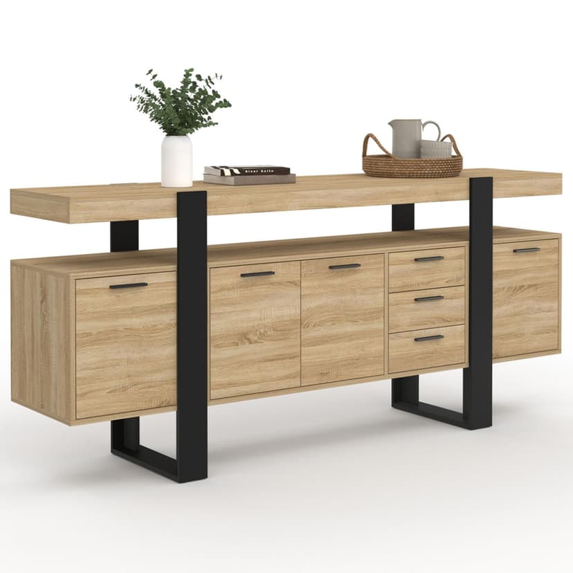 IDMarket - Buffet 180 cm Phoenix XXL 4 Portes et 3 tiroir… - 1