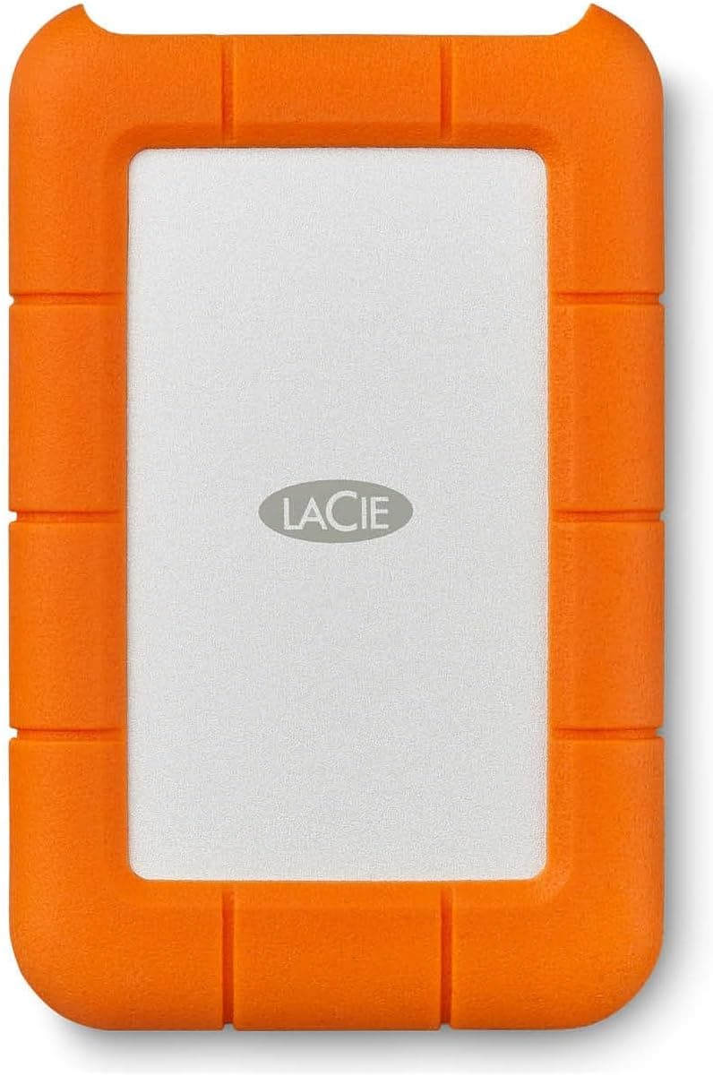 LaCie Rugged Mini 5TB — shock‑resistant, USB‑C Portable External Hard Drive, 2.5‑inch, for Mac & Windows — Rescue Data Recovery included