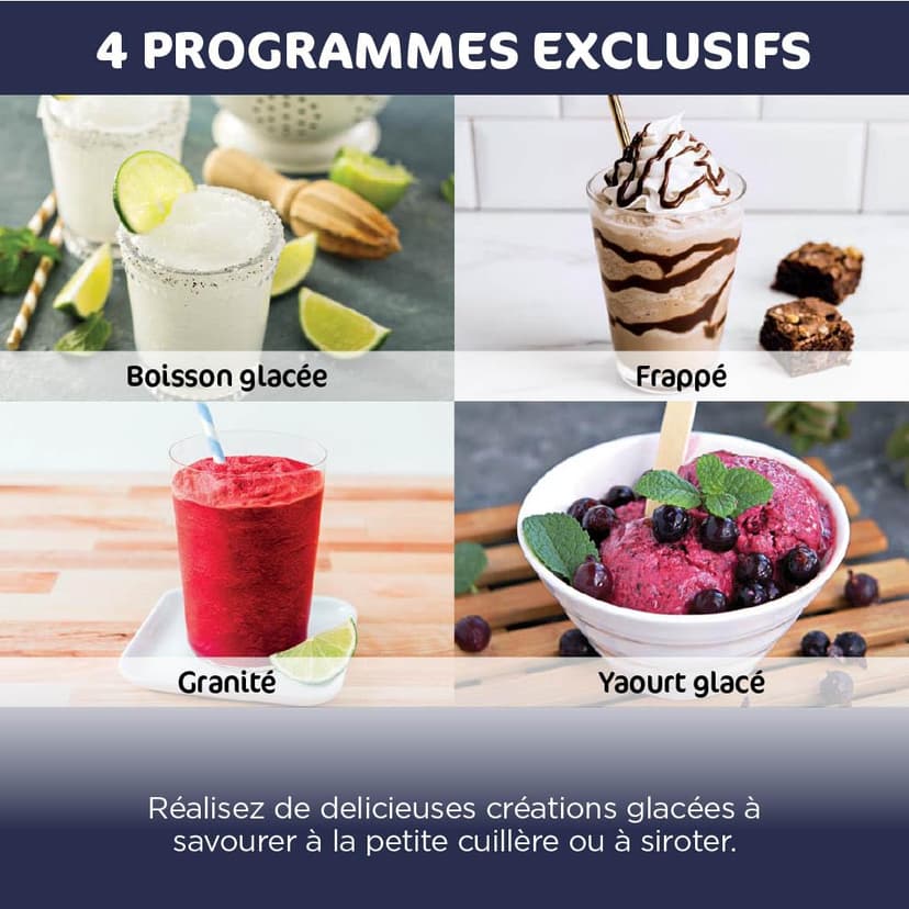 Ninja CREAMi Deluxe Machine a glace et sorbetière, 2 bacs, 10 fonctions, crème glacée, yaourts glacés, des milkshakes, des slush, Pièces amovibles lavables au lave-vaisselle, Stone/Or NC502EUSTGD - 6