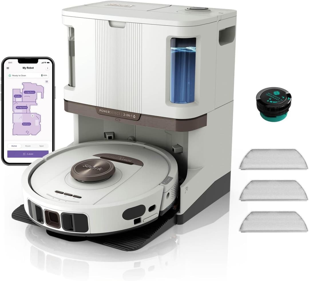 Shark PowerDetect Aspirateur Robot Laveur avec Base autov…