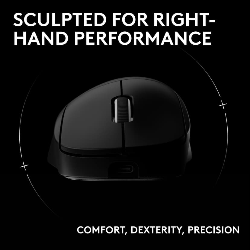 Logitech G PRO X SUPERLIGHT 2 DEX LIGHTSPEED Wireless Gaming Mouse, East Europe Packaging, 60g Pro-Grade Lightweight Mouse, 44k DPI Sensor, 8K Polling, USB-C, PC/Mac - Black - 2