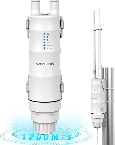 Repeteur WiFi Exterieur Puissant avec Antenne WiFi Longue Portée - Amplificateur WiFi Wavlink AC1200 Mesh- Outdoor Poe Répéteur WiFi Extérieur- Idéal pour Les Grands Espaces éloignés