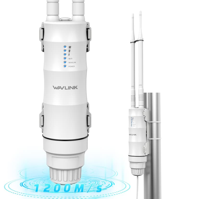 Repeteur WiFi Exterieur Puissant avec Antenne WiFi Longue Portée - Amplificateur WiFi Wavlink AC1200 Mesh- Outdoor Poe Répéteur WiFi Extérieur- Idéal pour Les Grands Espaces éloignés - 1