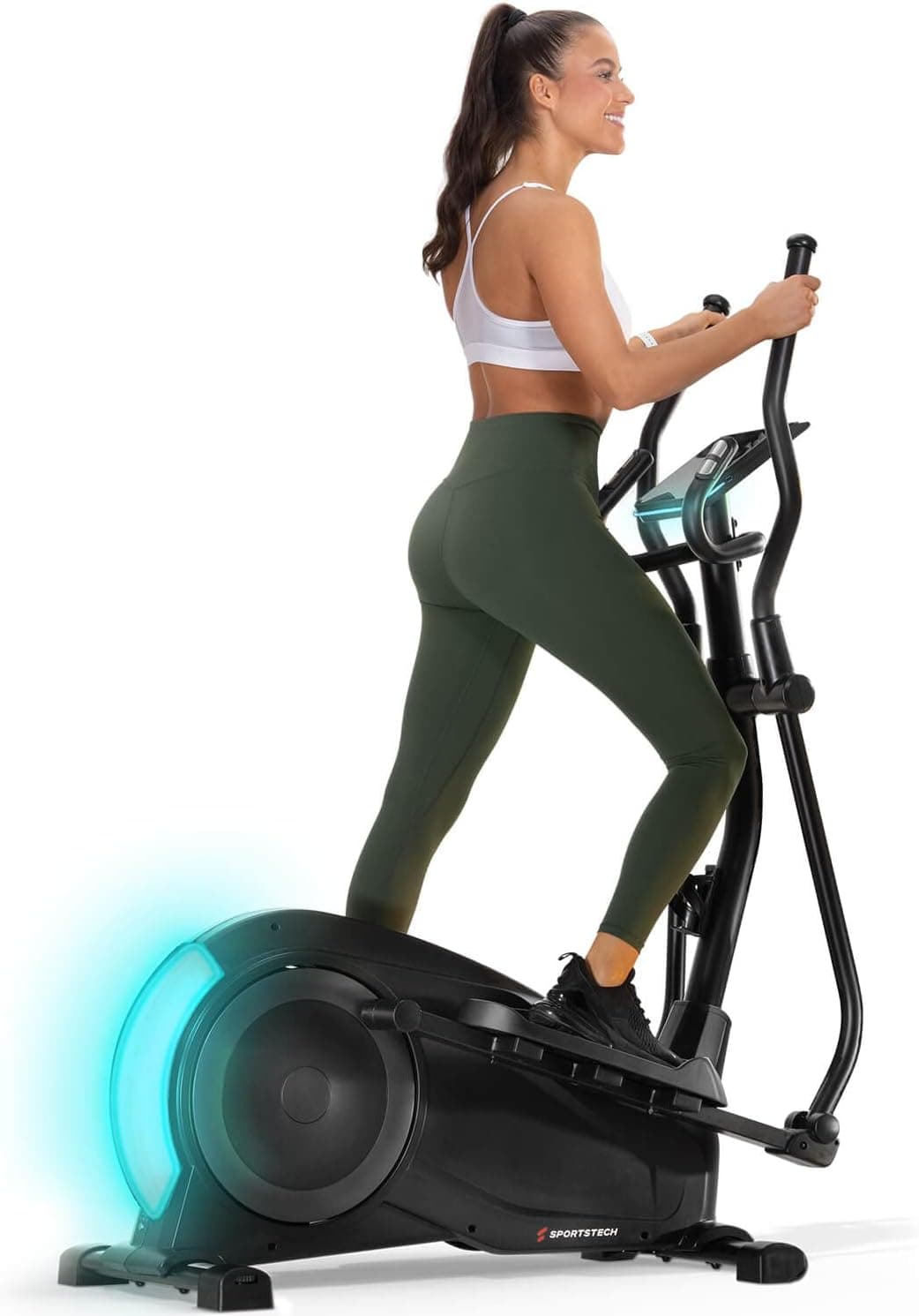 Sportstech CX700 avec Technologie LED innovatrice | Appareil Professionnel, vélo elliptique pour la Maison | 12 programmes | avec système de freinage magnétique de 24 kg | Marque de qualité Allemande