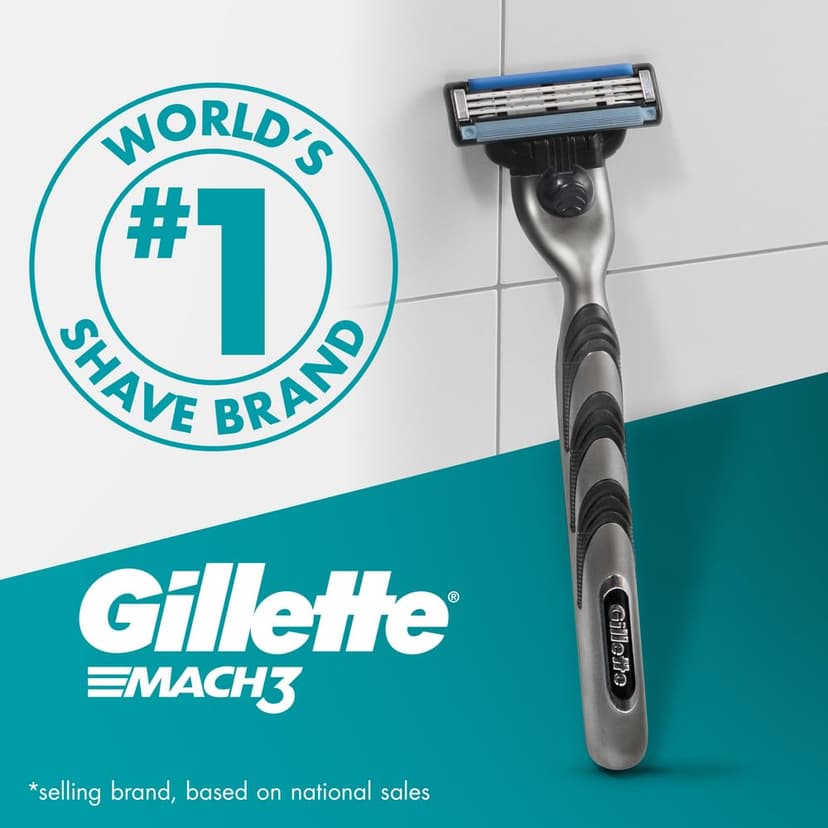 Gillette Mach3 Lames de rasage pour homme - 20 lames de rechange Gillette originales pour homme avec bandes coulissantes pour un glissement en douceur et revêtement de la lame - 8
