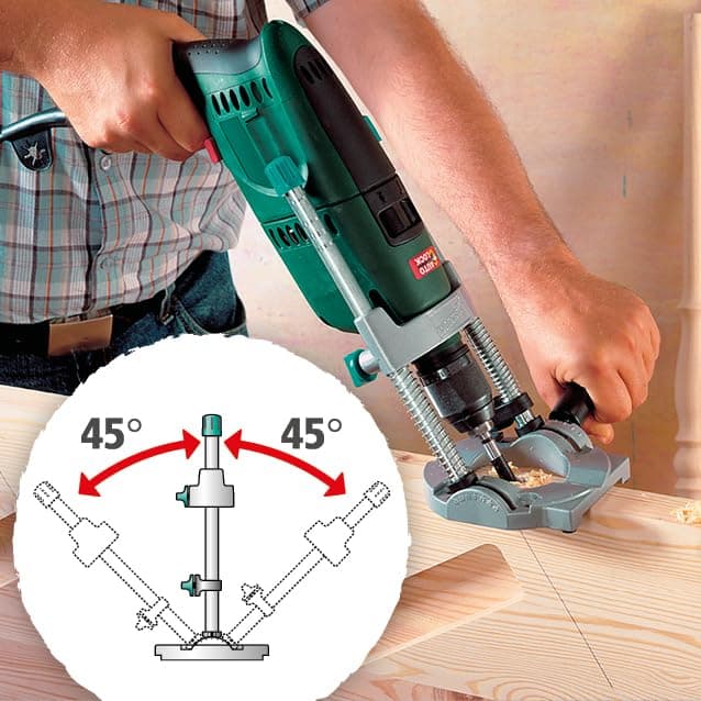 wolfcraft tecmobil Mobile Drilling Aid - Mobile Drill Stand for Freehand Drilling on Walls, at Angles, Overhead, and Stationary - with dust Extraction - 4522000 - 3