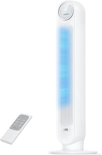 DREO 20dB Silent Tower Fan, 28 ft/s Velocity Electric Coo…