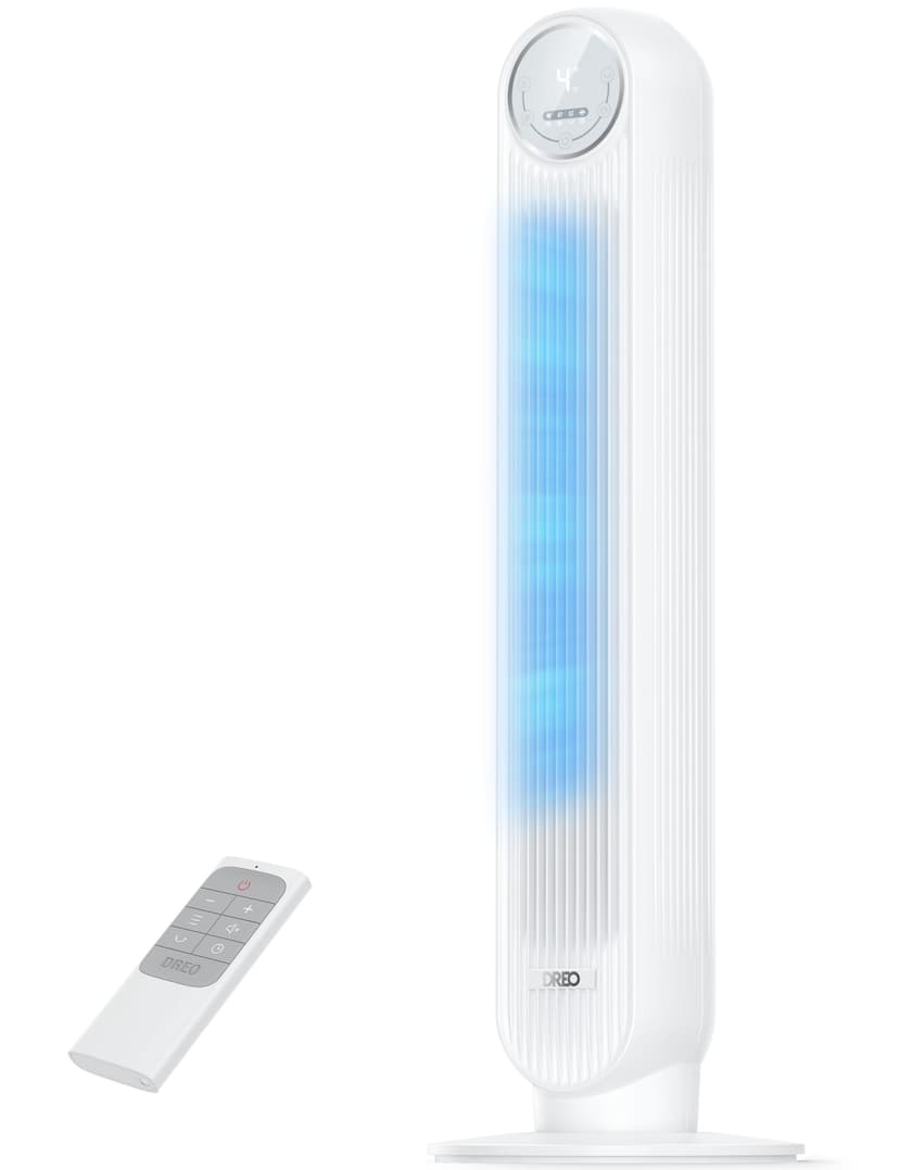 DREO 20dB Silent Tower Fan, 28 ft/s Velocity Electric Coo… - 1