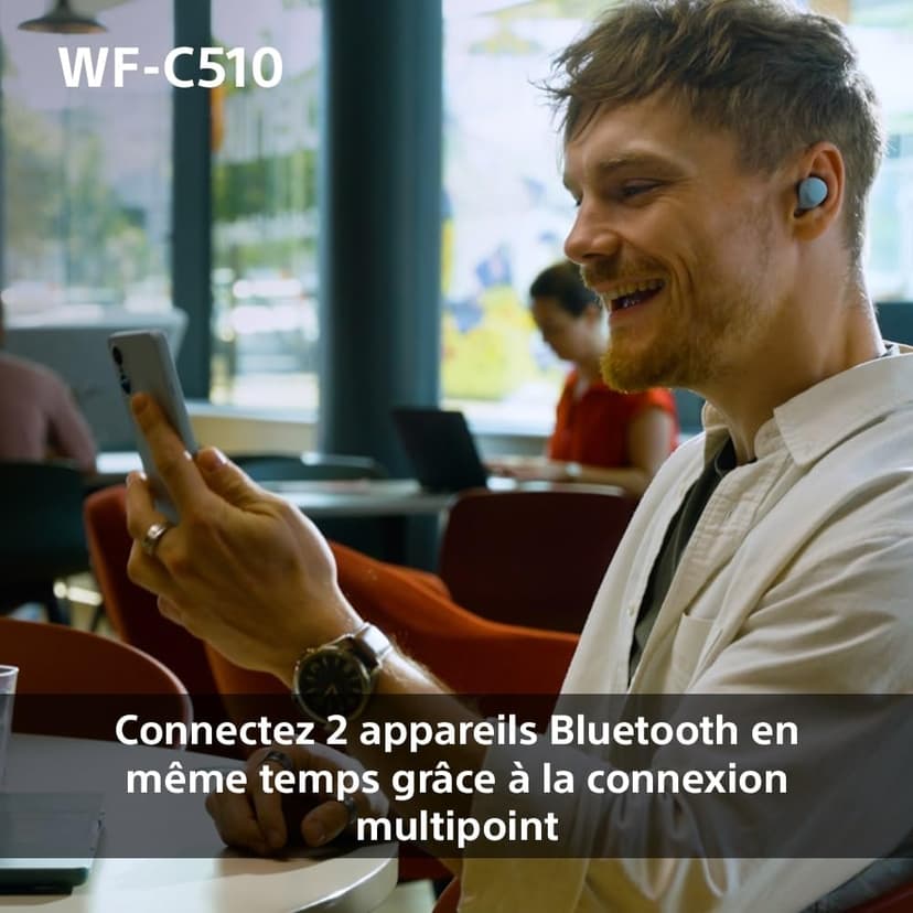 Sony WF-C510 Truly Wireless - Ecouteurs Intra-Auriculaires Bluetooth, Petits, Légers, Connexion Multipoint, Son Ambiant, IPX4, Spotify Tap, Charge Rapide, Batterie jusqu'à 22h, iOS et Android – Noir - 7
