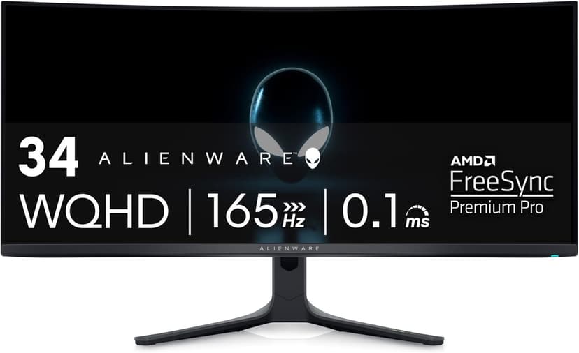 Dell ALIENWARE 34" CURVED QD-OLED Gaming Monitor - AW3423DWF, AlienFX lighting system, Response Time 0.1 ms, Anti-reflective, - 1