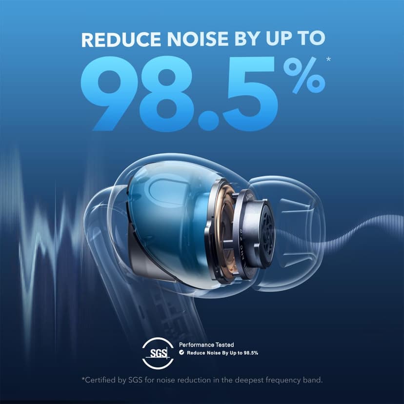 soundcore by Anker Liberty 4 NC Wireless Noise Cancelling Earbuds, 98.5% Noise Reduction, Adaptive Noise Cancelling to Ears and Environment, Hi-Res Sound, 50H Battery, Wireless Charging (blue) - 3