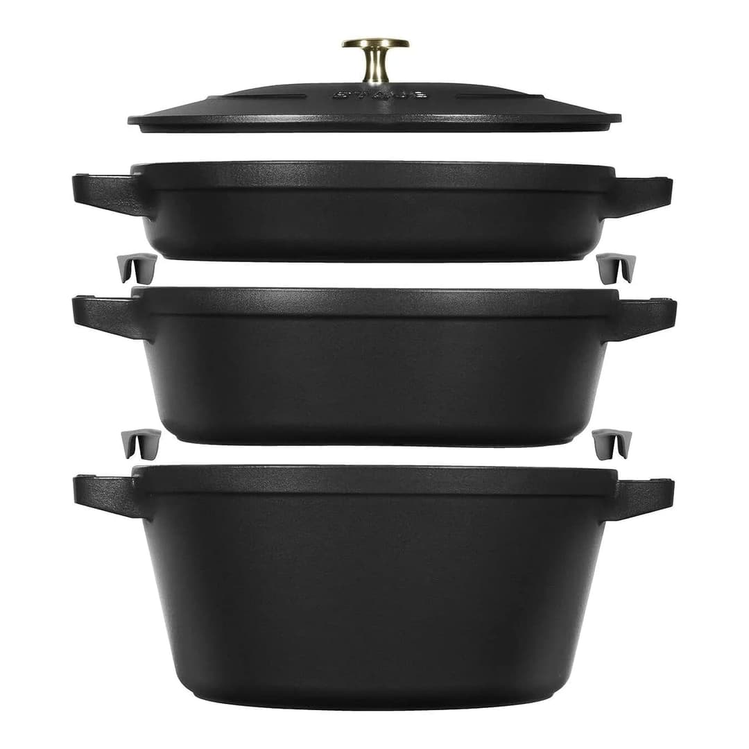 STAUB La Cocotte Ensemble de 3 casseroles rondes en fonte…