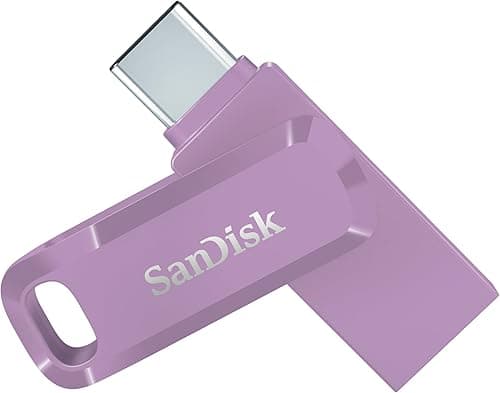 SanDisk Ultra Dual Drive Go USB Type-C Flash Drive 128GB (Memory stick up to 400 MB/s speeds, reversible Type-C & Type-A connectors for Android Smartphone, Tablets and Mac) Lavender