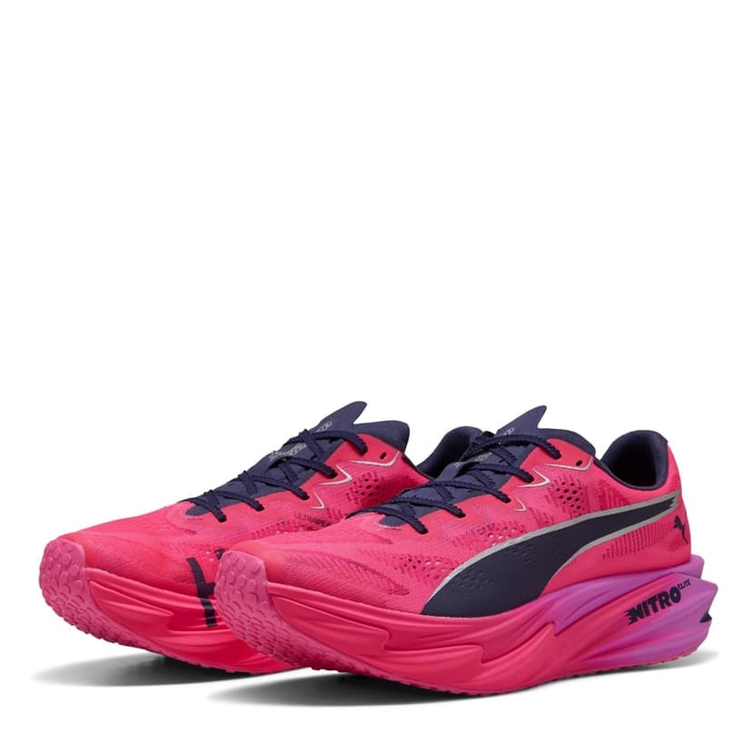 PUMA Mens Deviate Elite 4 Road Running Shoes Hyrox Pink 9 UK - 1