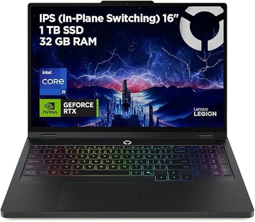 Lenovo Legion Pro 5 Gen10 Gaming Notebook IA 16" WQXGA (Intel Core i9-14900HX, NVIDIA GeForce RTX 5070, 32GB RAM, 1TB SSD, 240Hz, WiFi 6, No Operating System) QWERTY RGB 24 Zones Spanish – Black