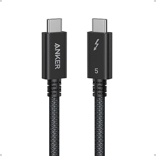 Anker Thunderbolt 5.0 Kabel, 1m USB C auf USB C Kabel, 240W Laden, 40Gbit/s Datentransfer, unterstützt 8K/4K Displays, für iPhone 16 Serie, MacBook, iPad, Samsung (Thunderbolt 5-zertifiziert)