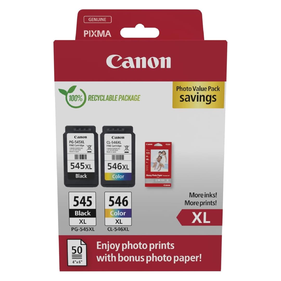 Canon PG-545 XL CL-546 XL VALUE Pack of 2 cartridges (Bla…