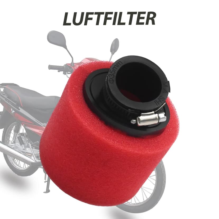 Ollanoos 35mm Air Filter Foam Cleaner, Arc Air Filter Compatible with 50cc 70cc 90cc 110cc 125cc 150cc Dirt Bikes, ATVs, Go Karts and Scooters (Red) - 2
