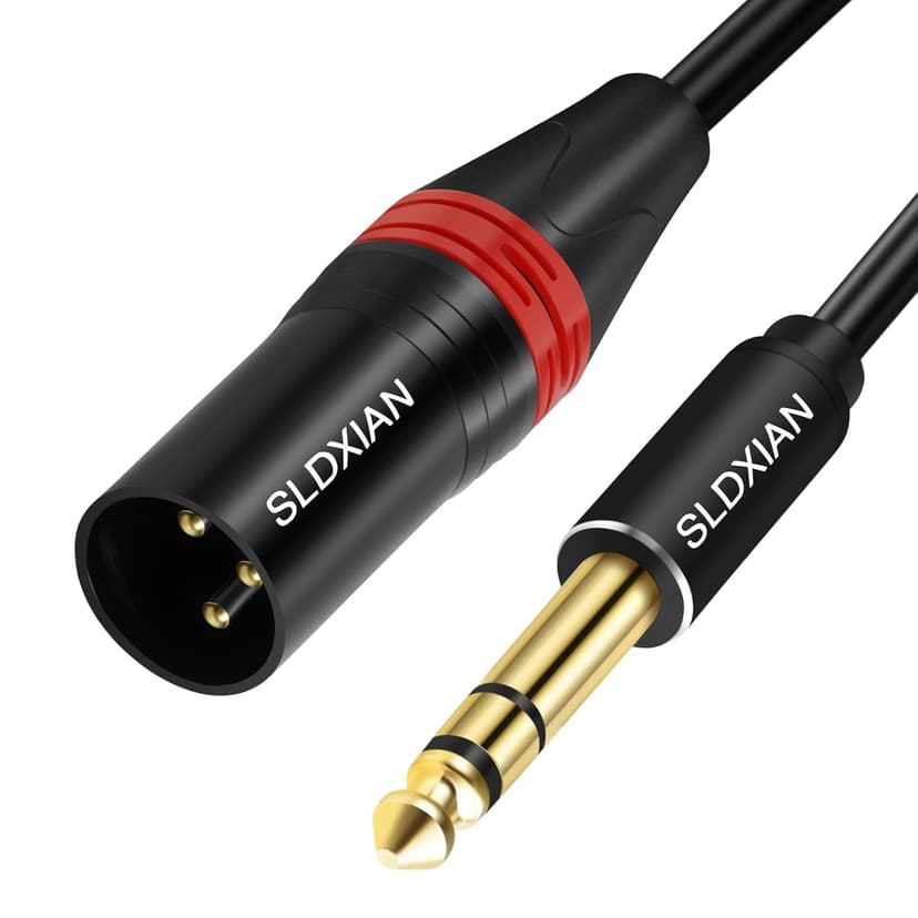 6.35mm TRS to XLR Male, XLR to 1/4 Inch Jack TRS Cable for Speakers, Mixer, Audio Sound Consoles, Power Amplifier (1Meter, Male) - 1