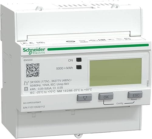 Schneider A9MEM3200 3 Phase 5A Energy Meter with Partial Counter
