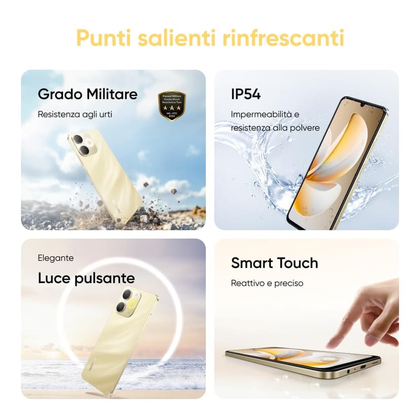 realme Note 70T Smartphone 4+128 GB, Batteria da 6.000 mAh, Ricarica rapida da 15 W con carica inversa da 6 W, 24 GB di RAM dinamica, Display con comfort visivo da 90 Hz, nero - 4
