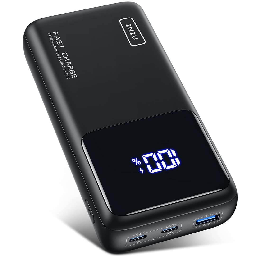 INIU Batterie Externe pour Ordinateur Portable, 100W 25000mAh Haute Capacité Power Bank, USB-C Batterie Portable Charge Rapide avec MacBook Pro, Steam Deck, iPhone 17 16 Pro, Samsung S22, iPad etc.