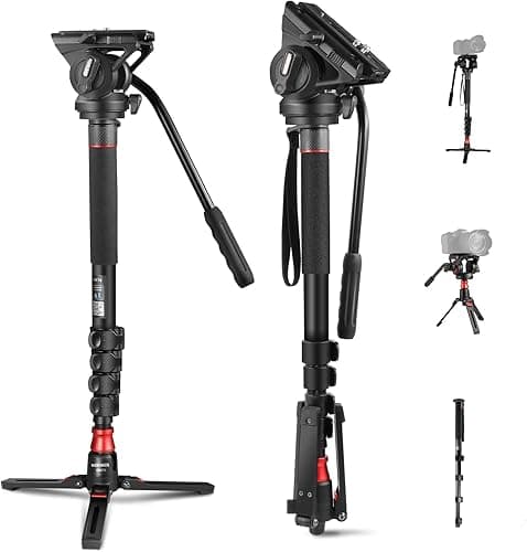 NEEWER Professional Camera Monopod with Feet, 70.5"/179cm…