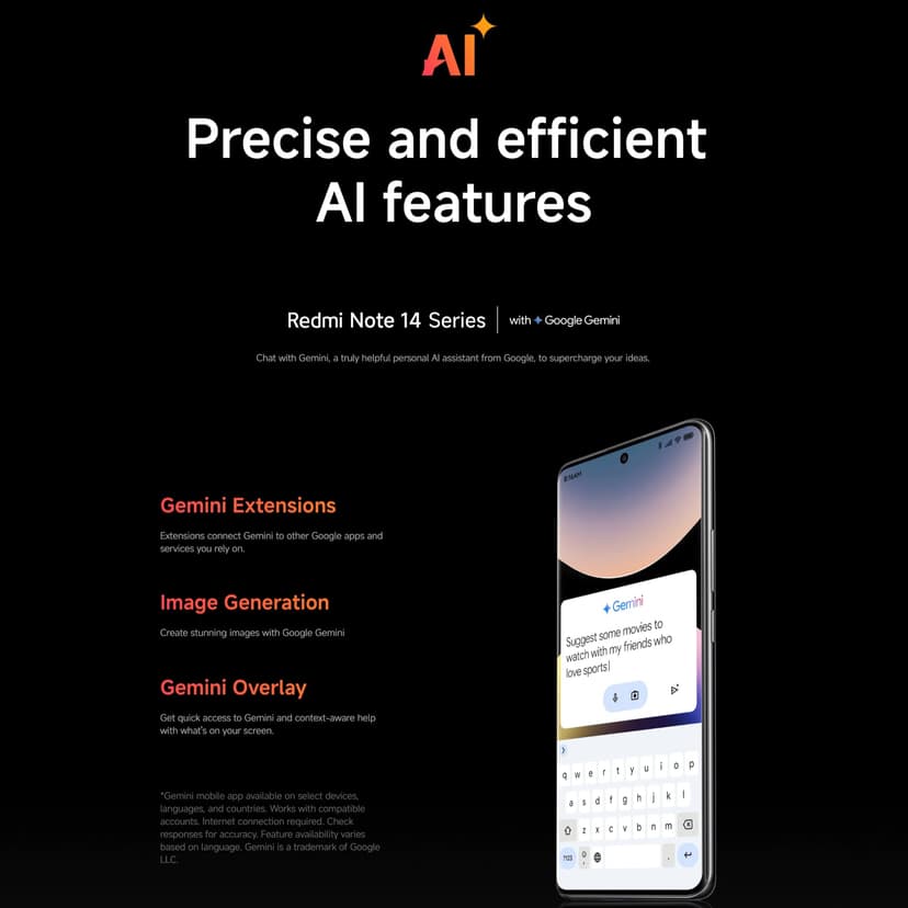 XIAOMI Redmi Note 14 Pro 5G smartphone, 12+512GB, Black, 200MP pro-grade AI camera, IP68, 45W turbo charging with 5110mAh battery, AI features (charger not included) - 2