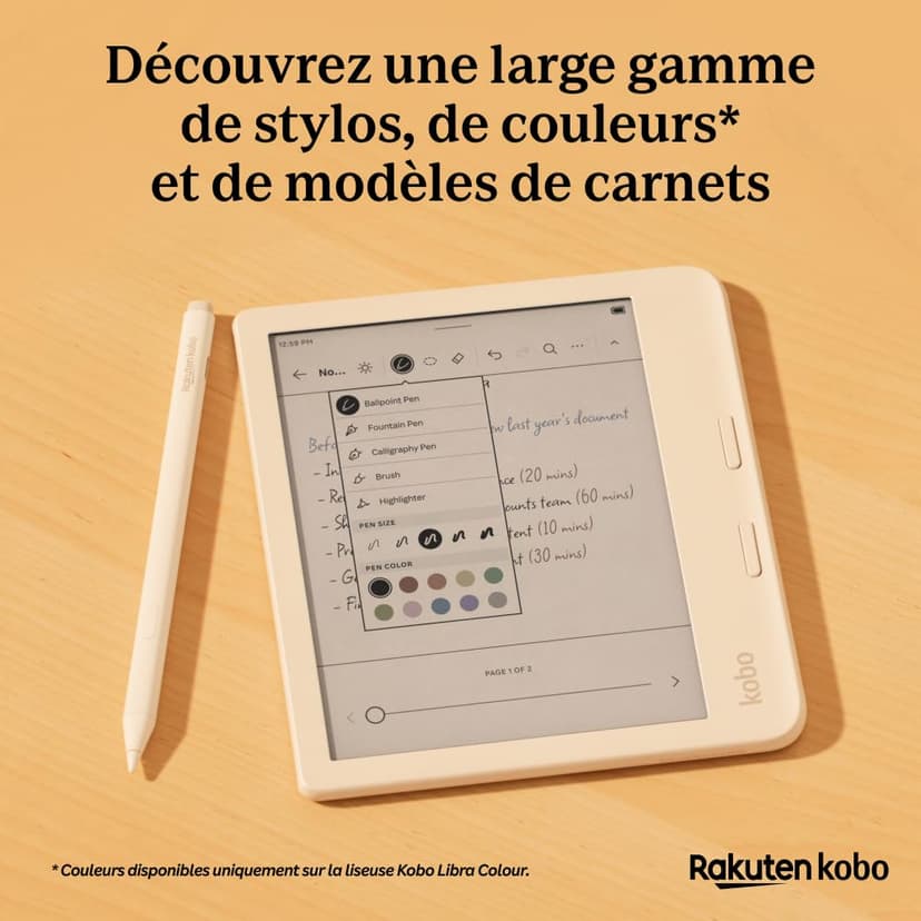 Kobo Stylus 2 | White | Mark Up, Write Notes and Make Highlights | Rechargeable via USB-C |Compatible with 7" Libra Colour eReader & Kobo Sage eReader - 8