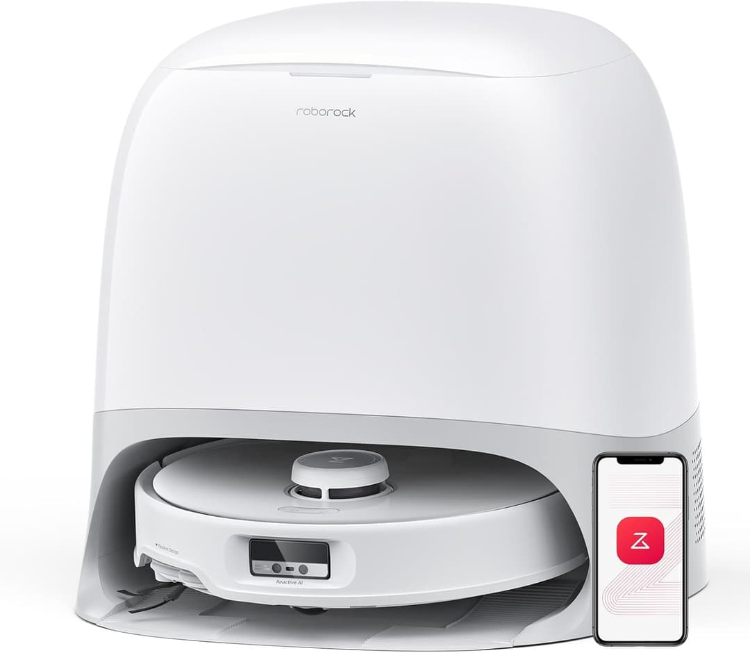 roborock QV 35A Set Vacuum Cleaner Robot Washer, 8000Pa HyperForce, Multifunctional Station, Rotary Mop 200 RPM & 10mm Releasable, Anti-Tangle, Obstacle Avoidance, Mapping
