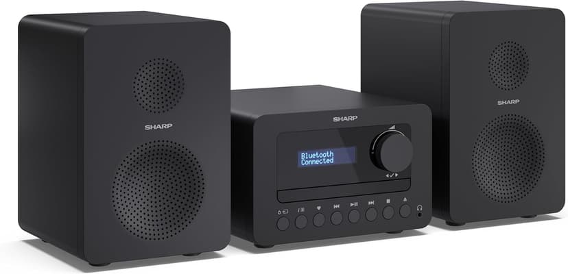 SHARP XL-B520D (BK) Tokyo Dab+ Hi-Fi Micro System, Compact Stereo Digital Radio with CD Player, Bluetooth 5.0, RDS, USB MP3 Playback, 2-Way Speakers & Remote Control, 40W – Black - 1
