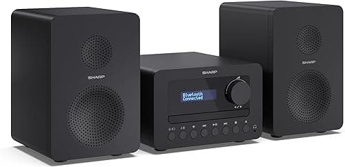 SHARP XL-B520D (BK) Tokyo Dab+ Hi-Fi Micro System, Compact Stereo Digital Radio with CD Player, Bluetooth 5.0, RDS, USB MP3 Playback, 2-Way Speakers & Remote Control, 40W – Black