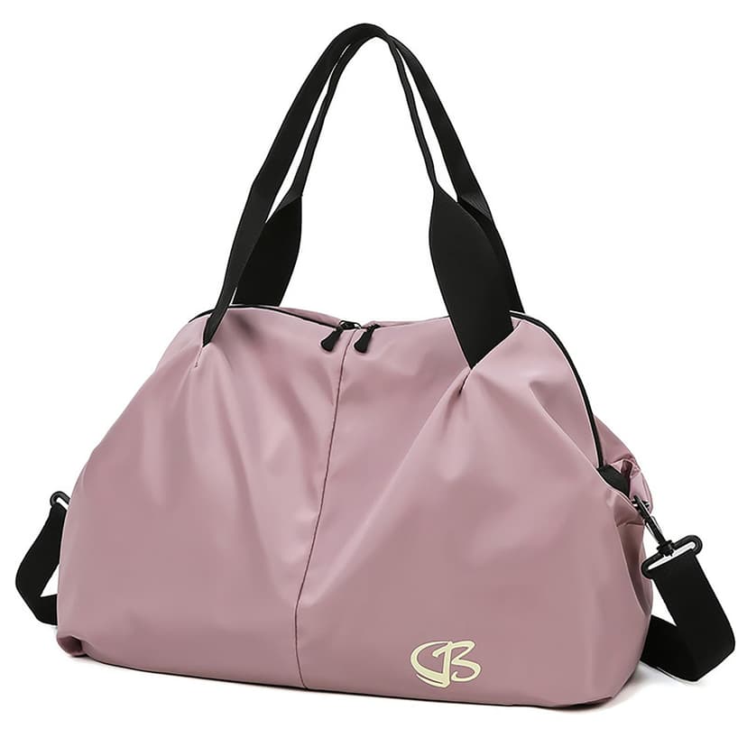 Vllcsla Sac de Sport Femme Petit, Poche Humide, 45x27x20 cm, Imperméable Sac à Bandoulière de Sport/Voyage, Sacs de Week-End à Main, Sacs de Voyage Femme Piscine, Léger, Doux (Rose foncé) - 1
