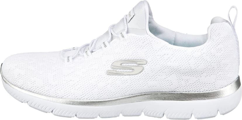 Skechers Women's Summits Leopard Spot Trainers,White Mesh / Silver Trim,5 UK - 3
