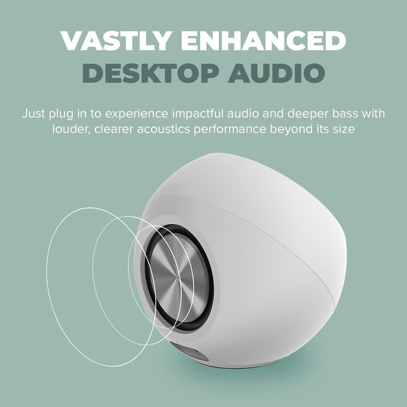 CREATIVE Pebble Pro Minimalist 2.0 USB-C Computer Speakers with Bluetooth 5.3 and Customizable RGB Lighting, Clear Dialog and BassFlex Tech, USB Audio, Headset Port, for PC and Mac - 3
