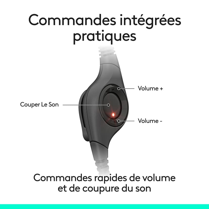 Logitech H390 Casque Filaire pour PC/Ordinateur Portable, Casque stéréo avec Microphone Anti-Parasite, stéréo, Commandes intégrées, certifié Works with Chromebook - Noir - 4