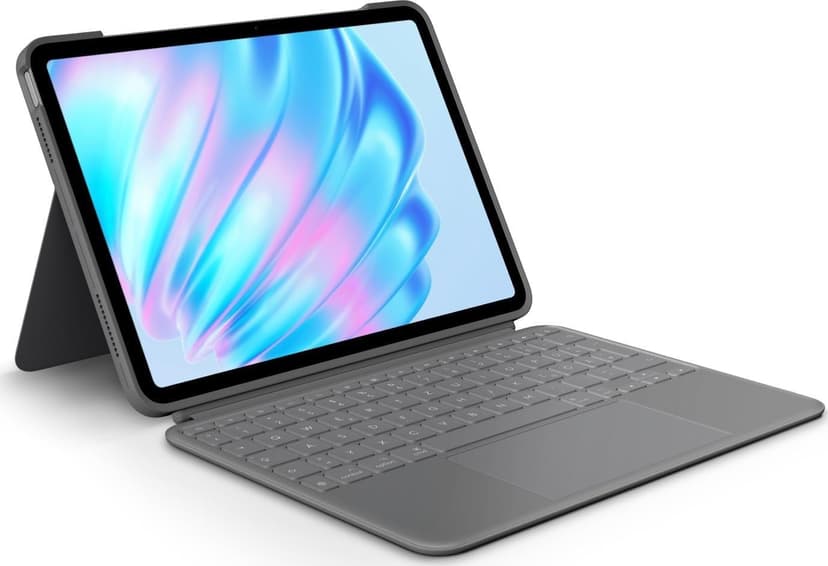 Logitech Combo Touch - Custodia Con Tastiera E Custodia Folio - Con Trackpad - Retroilluminata - Connettore Apple Smart - Qwertz - Tedesco - Grigio O - 1