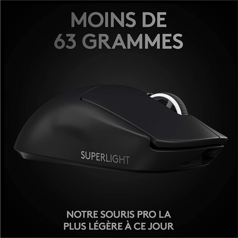 Logitech G PRO X SUPERLIGHT Wireless Gaming Mouse,Rechargeable, PC/Mac, (German Packaging) - Black - 3