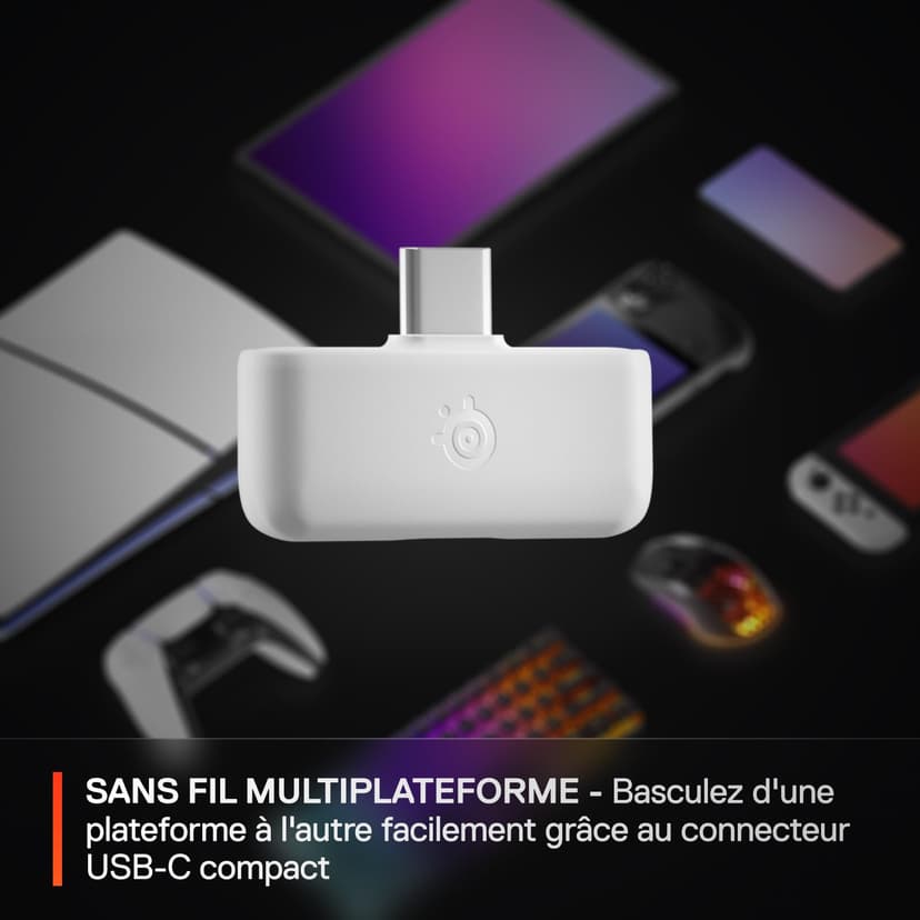 SteelSeries Arctis Nova 5 Wireless Casque gaming - Haut-parleurs magnétiques néodyme - Plus de 100 profils audio - Batterie 60h - 2,4GHz ou BT - Micro ClearCast Gen 2.X -PC,PS5, Switch 2,Mobile -Blanc - 8