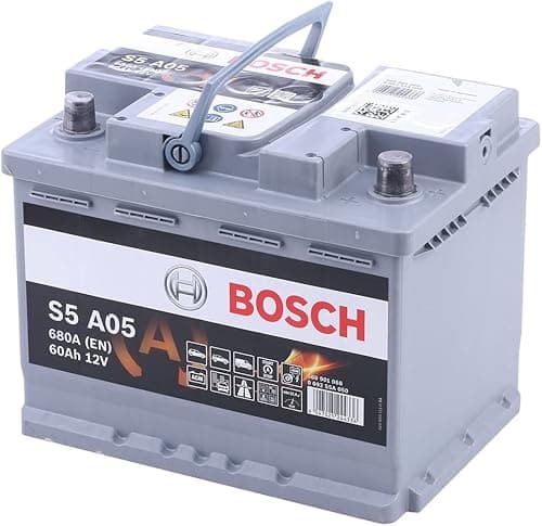 Bosch S5A05 - car battery - 60A/h - 680A - AGM technology - adapted for vehicles with Start/Stop system